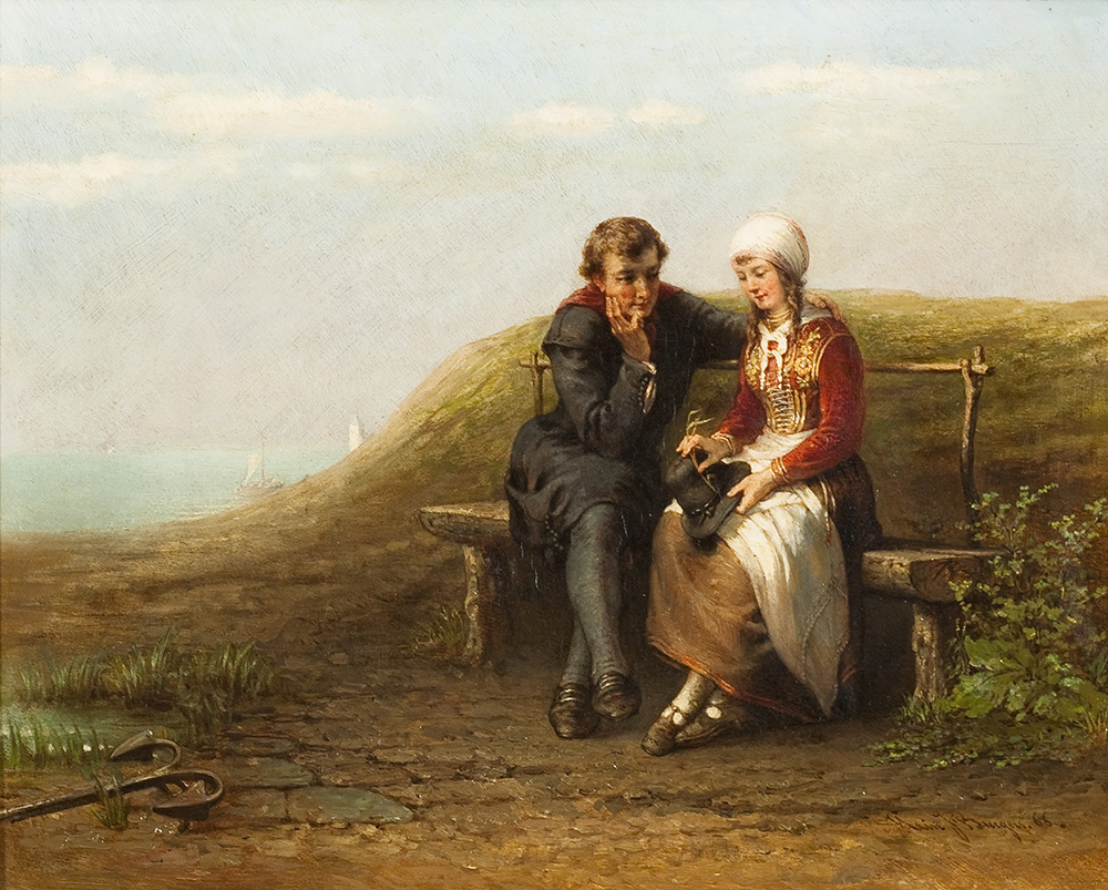 Meeting In The Dunes by Jacobus Hendricus Burgers, 1866